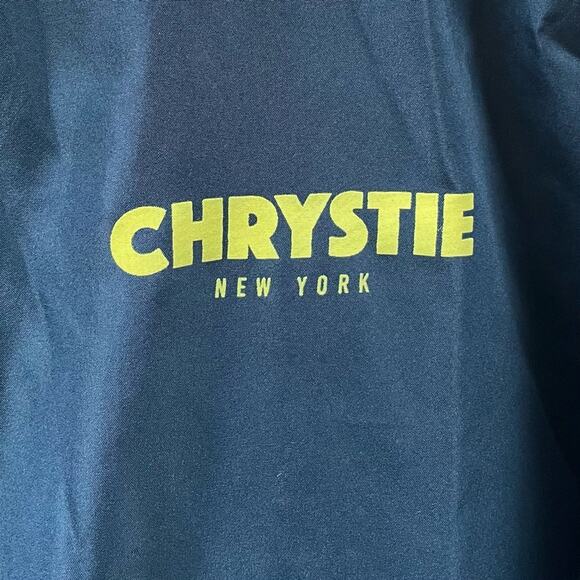 Chrystie NYC OG Logo Windbreaker Jacket in Navy Blue & Yellow Men's Medium $125 - Picture 7 of 10